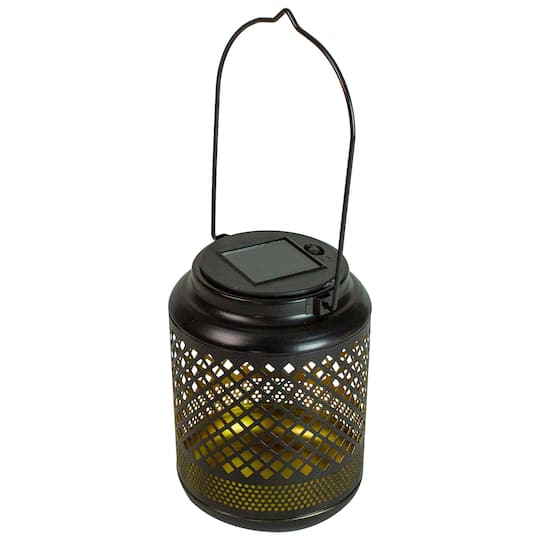 7" Black Diamond Cutout LED Outdoor Solar Lantern with Handle By Northlight | 7" x 5" x 5" | Michaels®